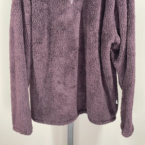 NEW Eddie Bauer Jacket Womens Large purple plush knit 1/4 zip pull over - Picture 3 of 10